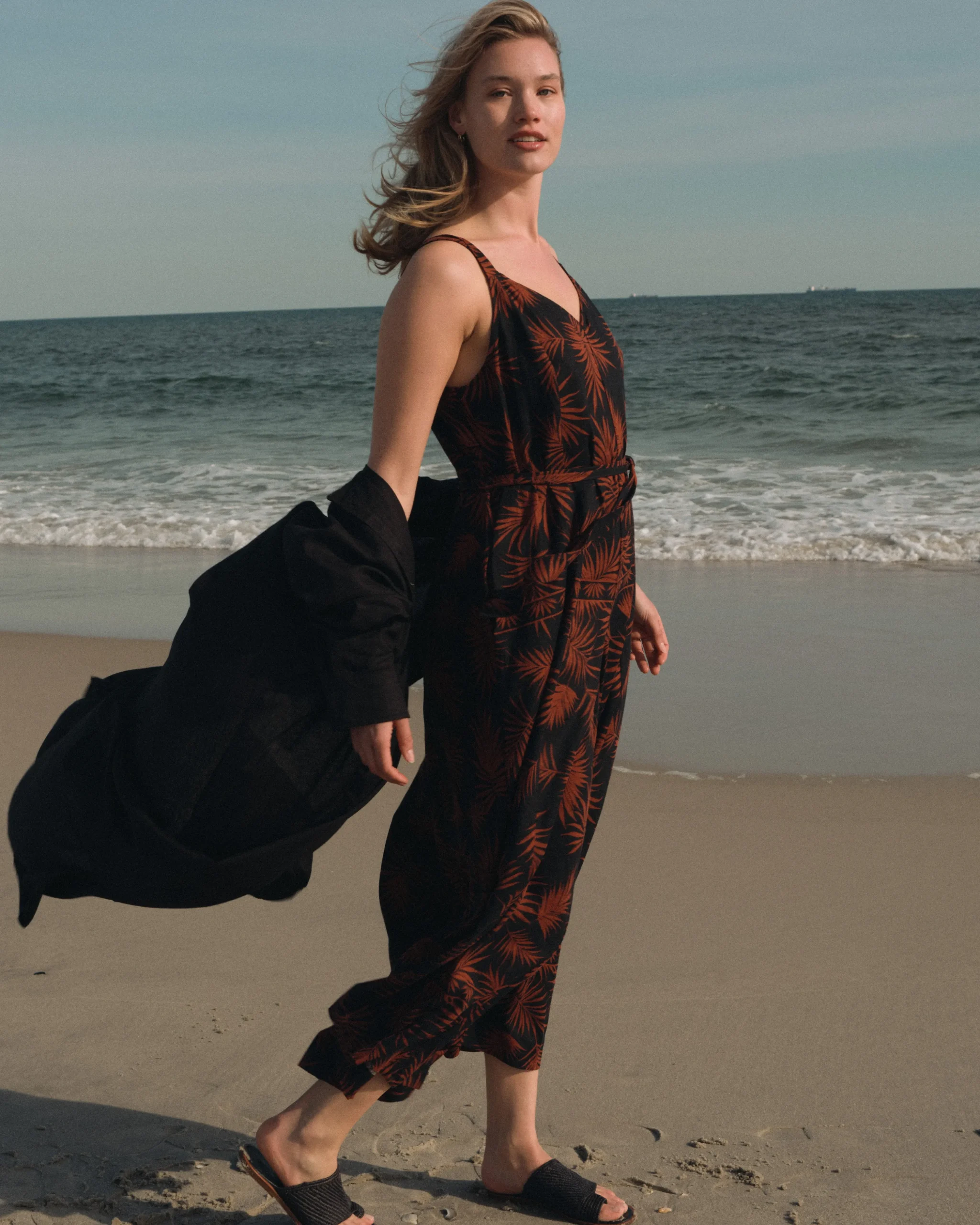 Promenade Linen Blend Jumpsuit Bohem Print