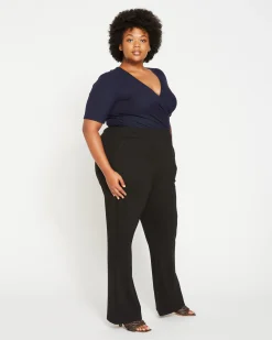 Pull On Bootcut Ponte Pants Black