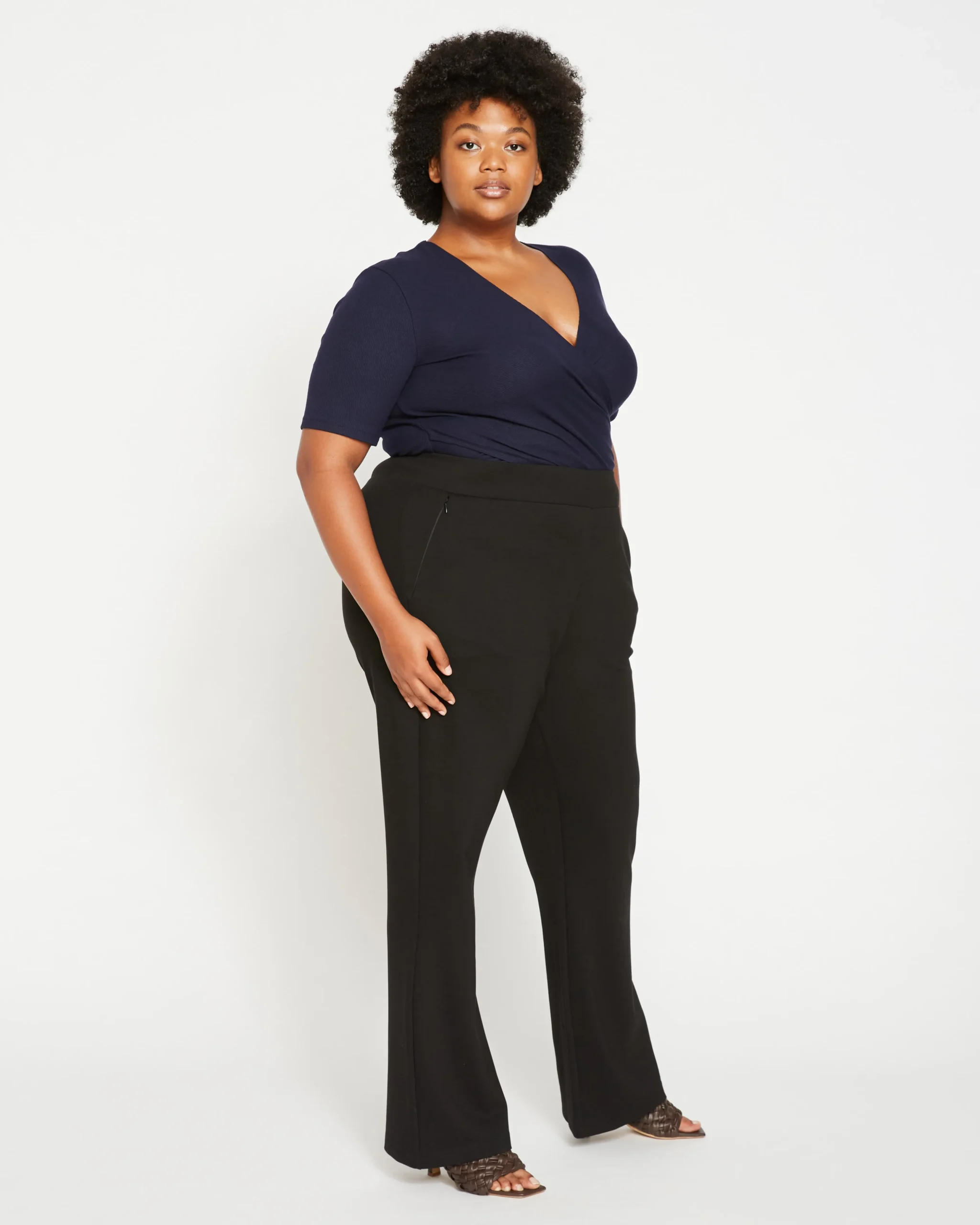 Pull On Bootcut Ponte Pants Black