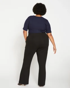Pull On Bootcut Ponte Pants Black