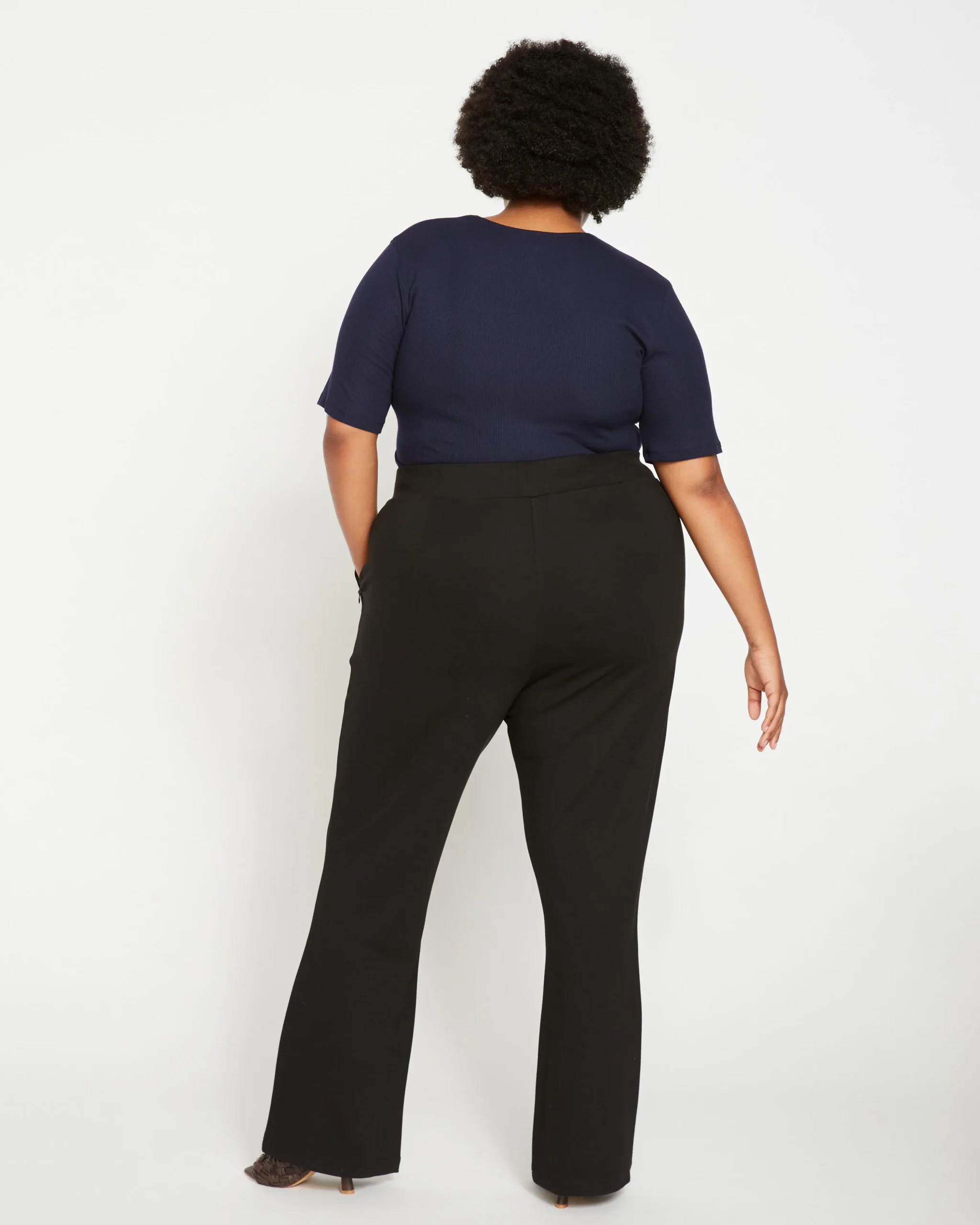 Pull On Bootcut Ponte Pants Black