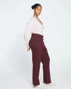 Pull On Bootcut Ponte Pants Black Cherry