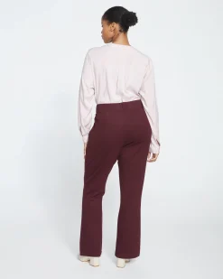 Pull On Bootcut Ponte Pants Black Cherry