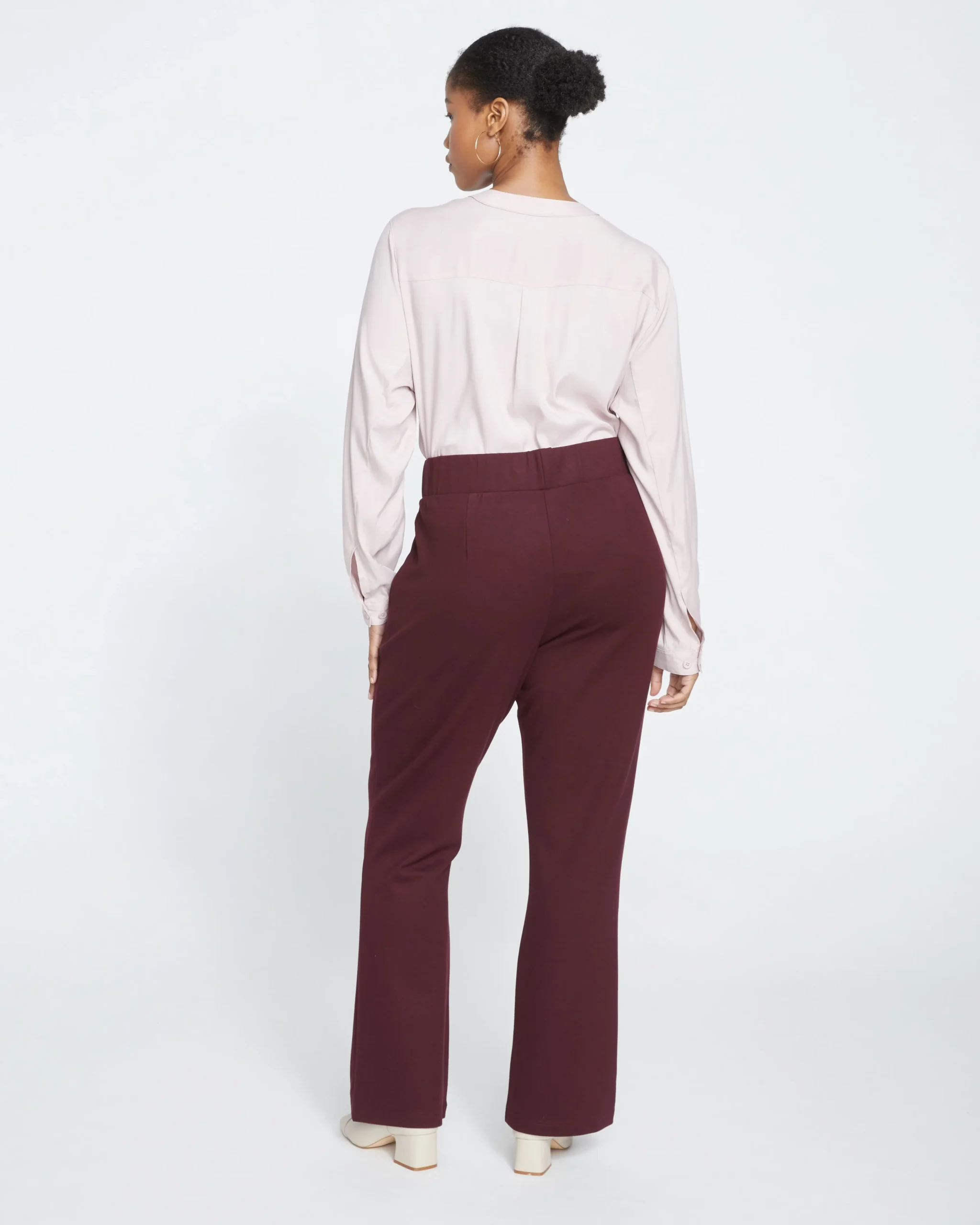 Pull On Bootcut Ponte Pants Black Cherry