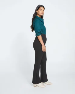 Pull On Bootcut Ponte Pants Slate Pinstripe