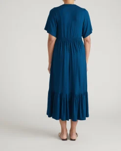 Ravello Liquid Jersey Dress Blue Teal