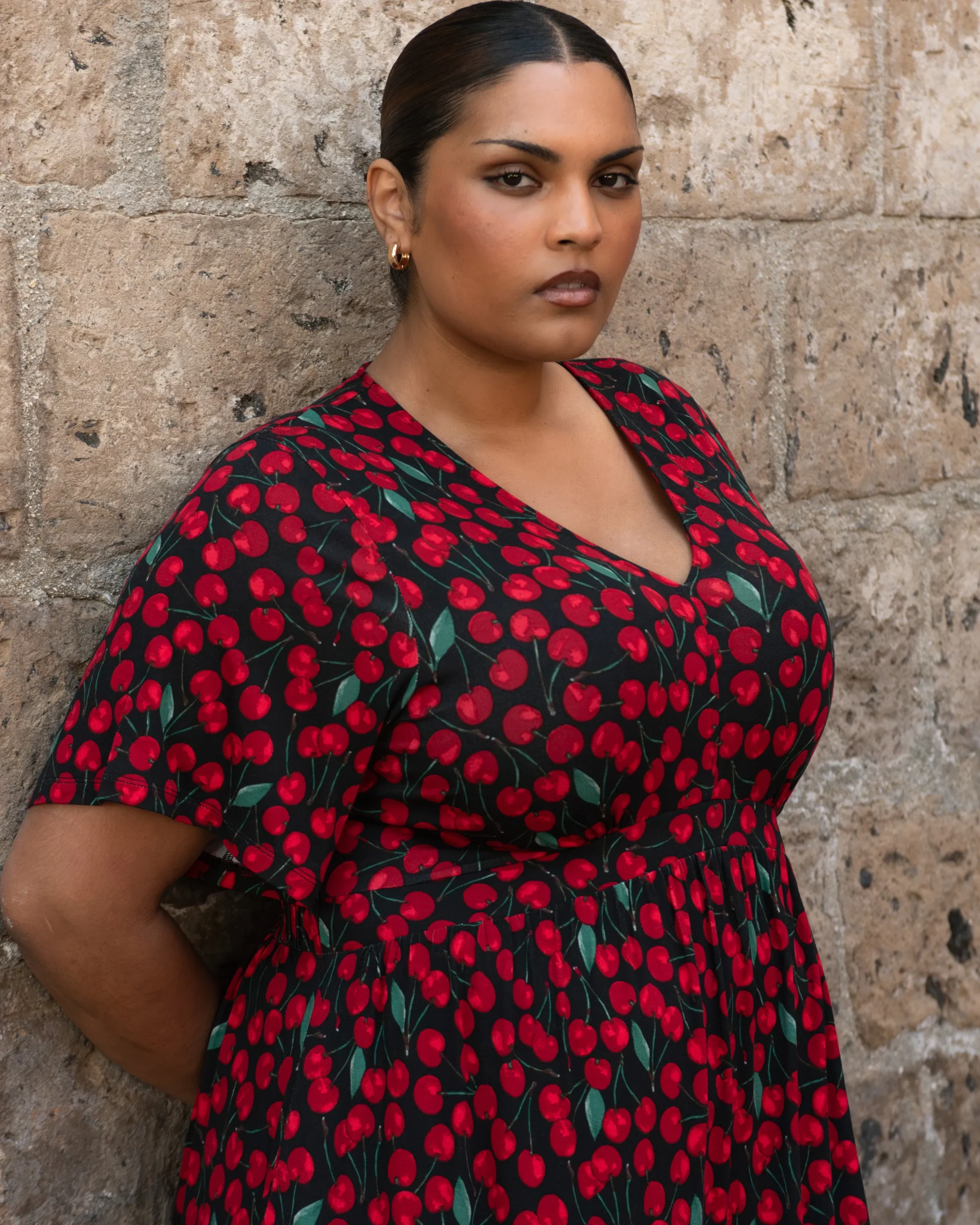 Ravello Liquid Jersey Dress Very Cherry Print