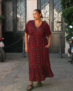 Ravello Liquid Jersey Dress Very Cherry Print