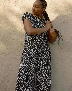 Rey Divine Jersey Pull-On Pants Black Bosco Print