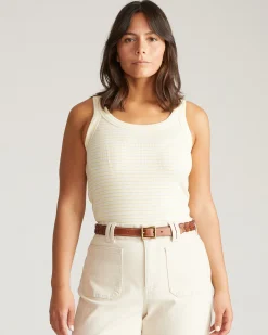 Roitfeld Ribbed Tank Yellow Microstripe