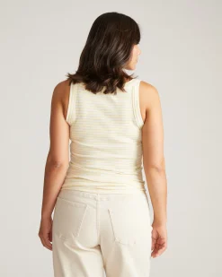 Roitfeld Ribbed Tank Yellow Microstripe