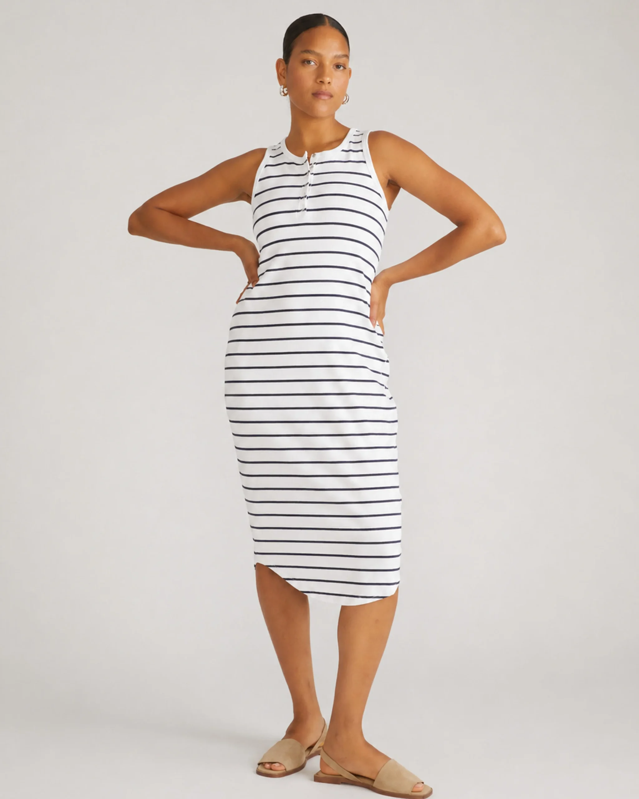 Romera Ribbed Dress Nautical Navy Stripe