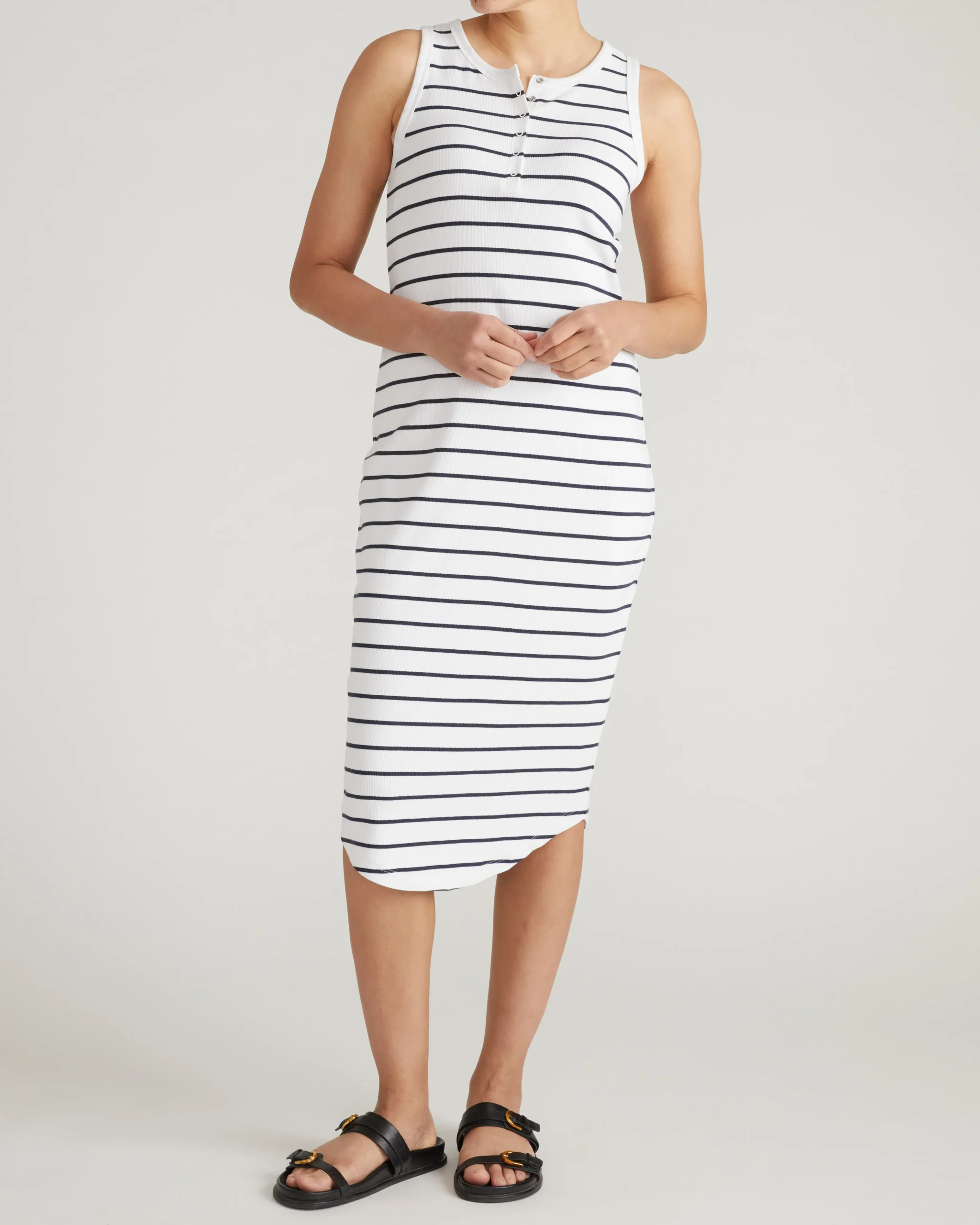 Romera Ribbed Dress Nautical Navy Stripe
