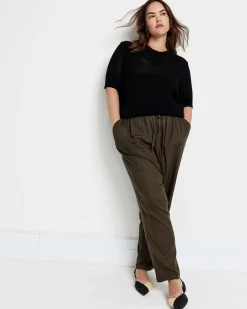 Rosie Pointelle Sweater Top Black