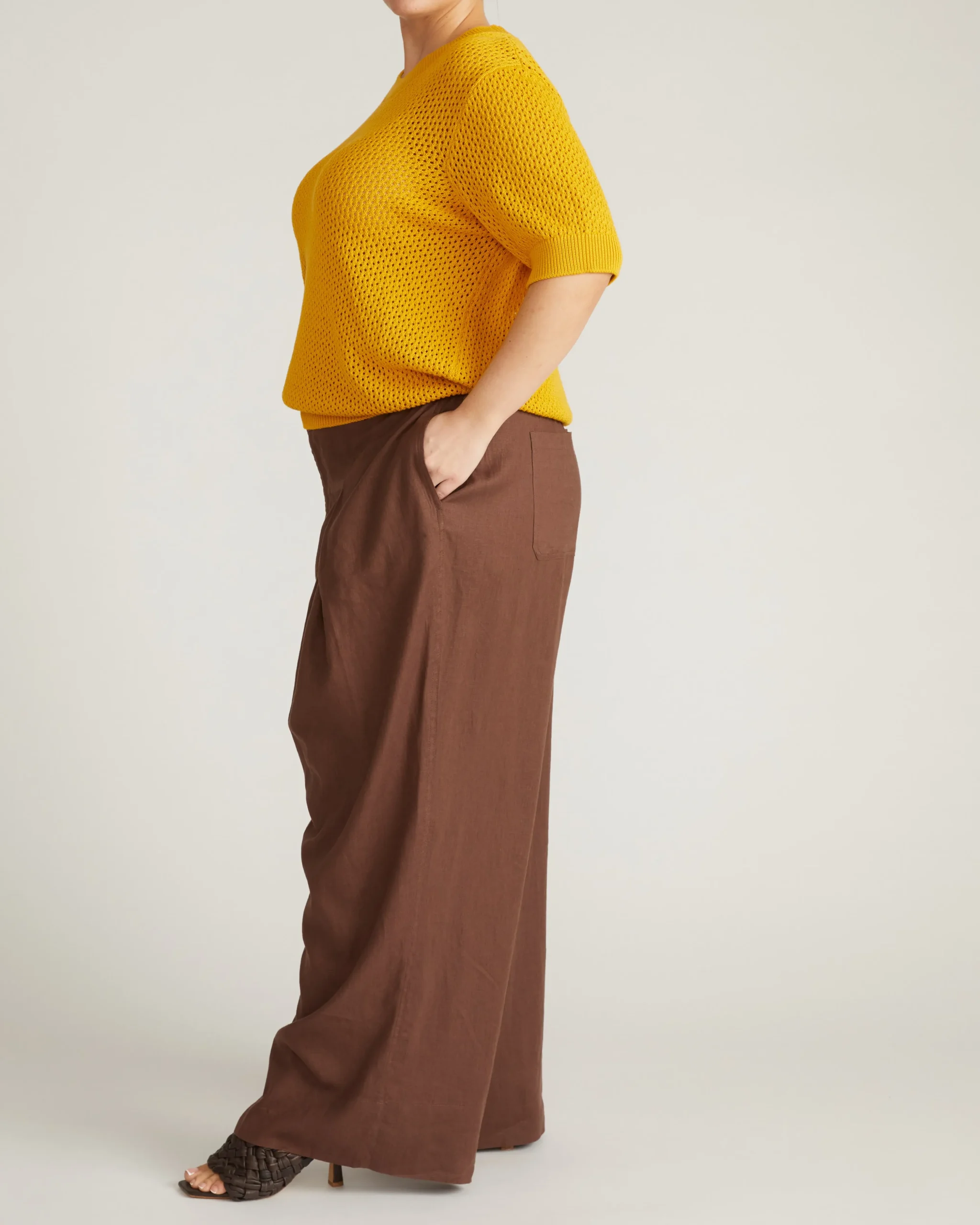 Rosie Pointelle Sweater Top Goldenrod