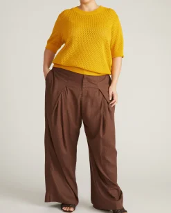 Rosie Pointelle Sweater Top Goldenrod