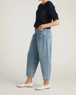 Rosie Pointelle Sweater Top Navy