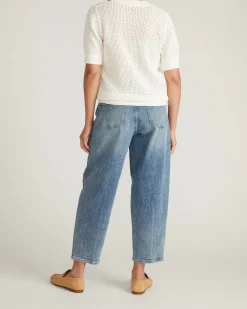 Rosie Pointelle Sweater Top White