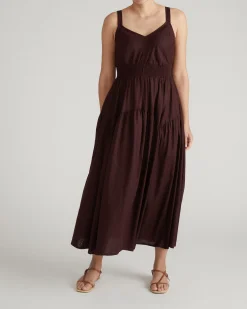 Ruby Smocked Linen Blend Sundress Brulee