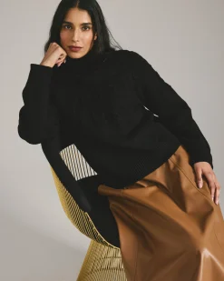 Safiya Cable Knit Sweater Black