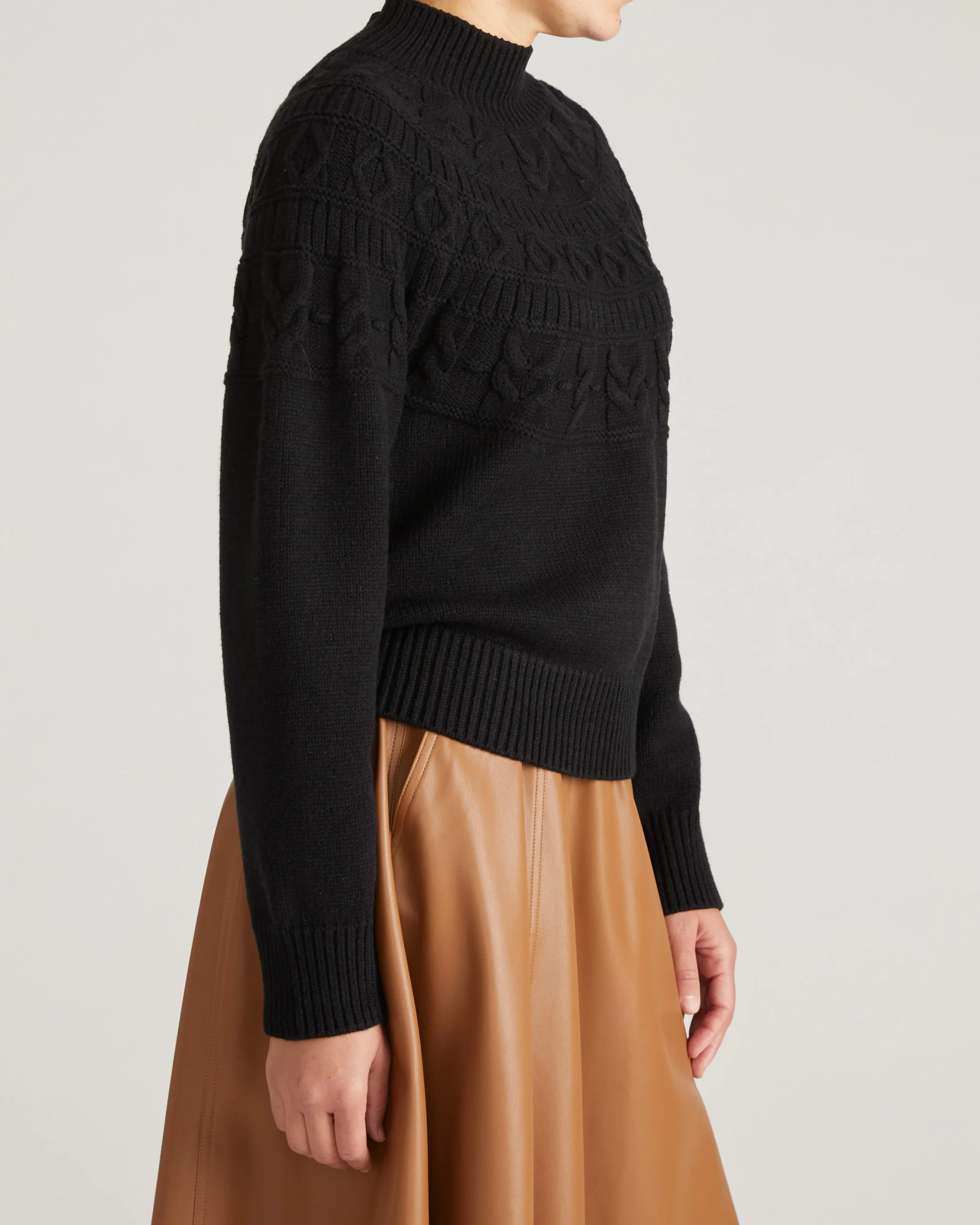 Safiya Cable Knit Sweater Black