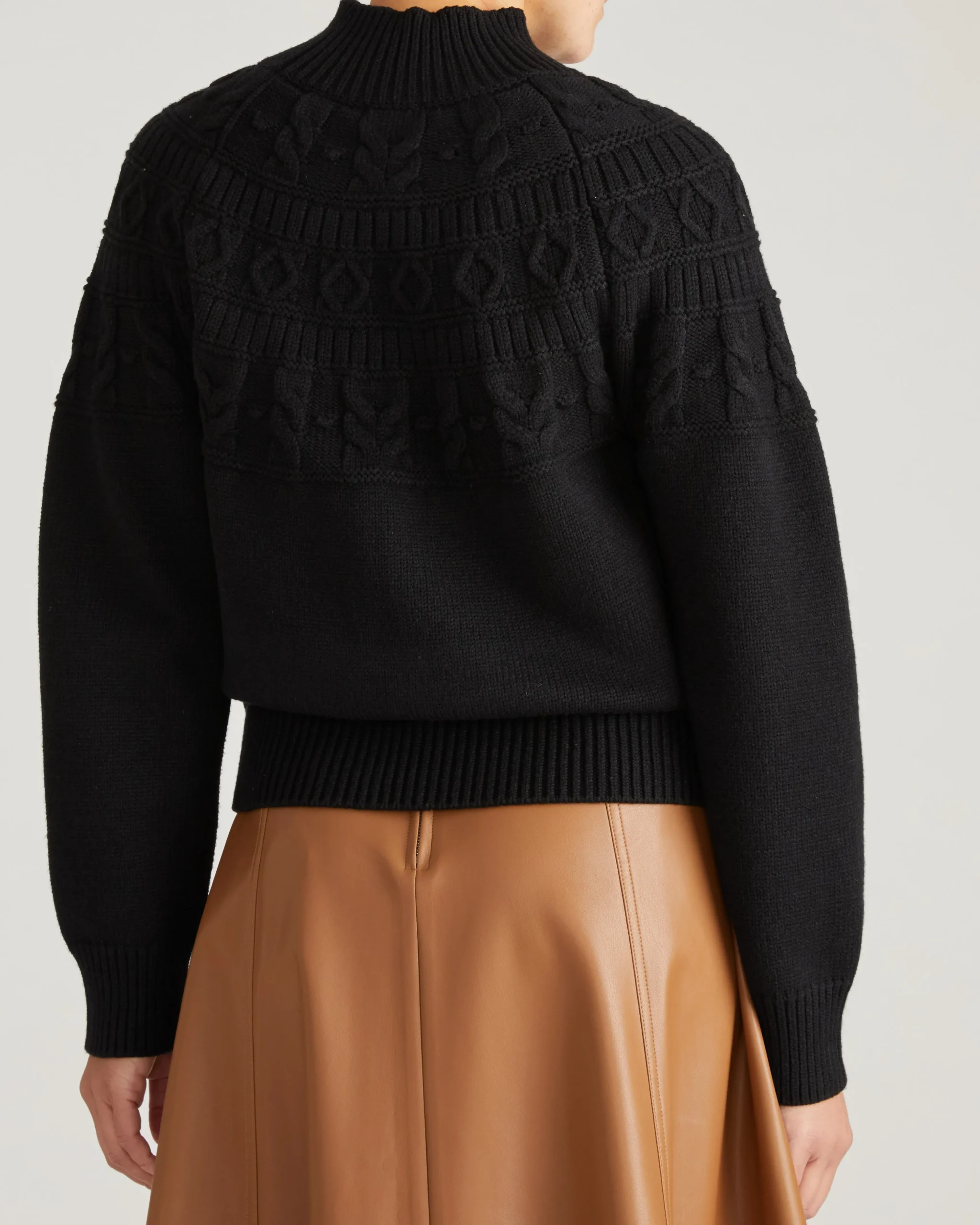 Safiya Cable Knit Sweater Black