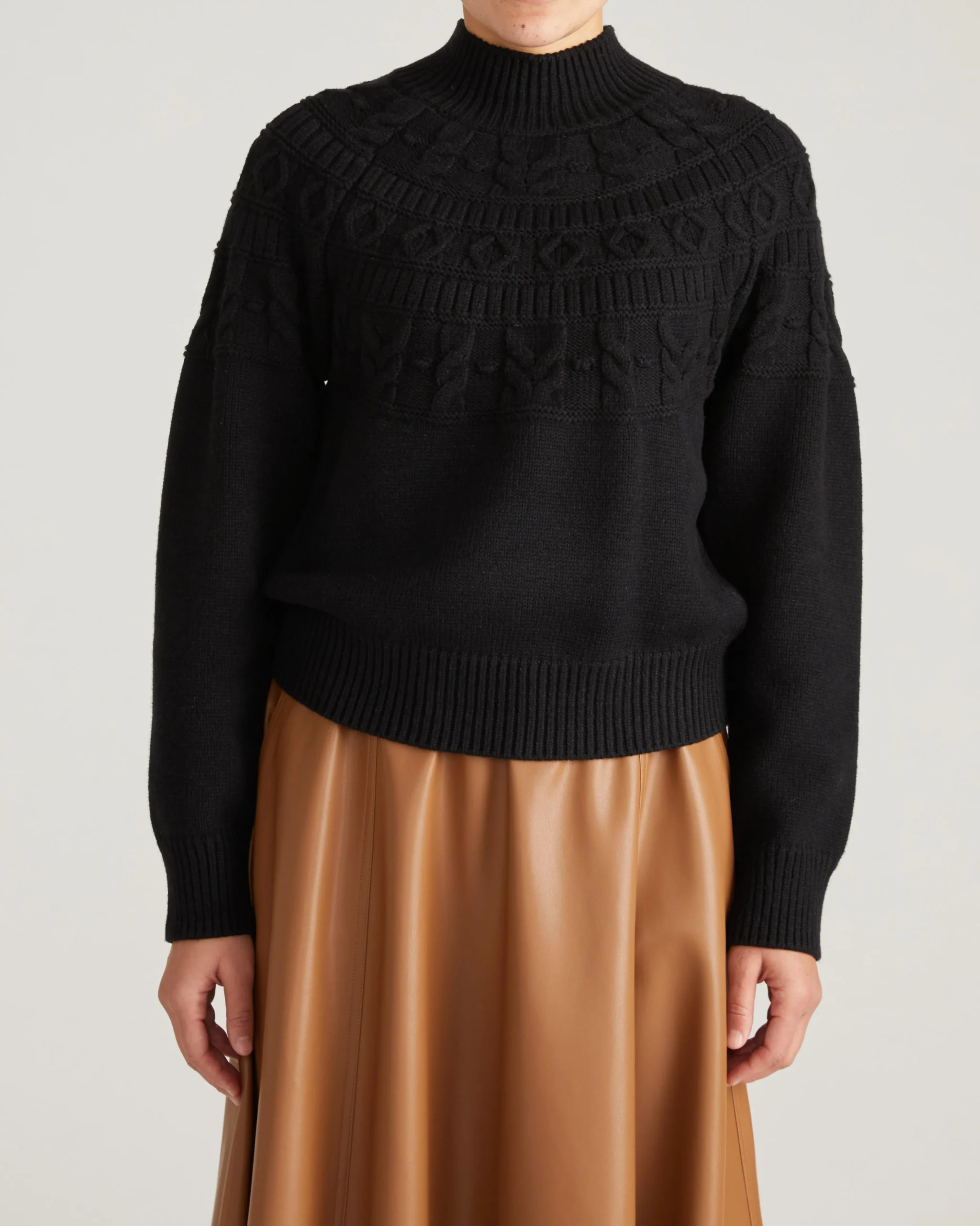 Safiya Cable Knit Sweater Black