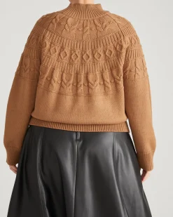 Safiya Cable Knit Sweater Classic Camel