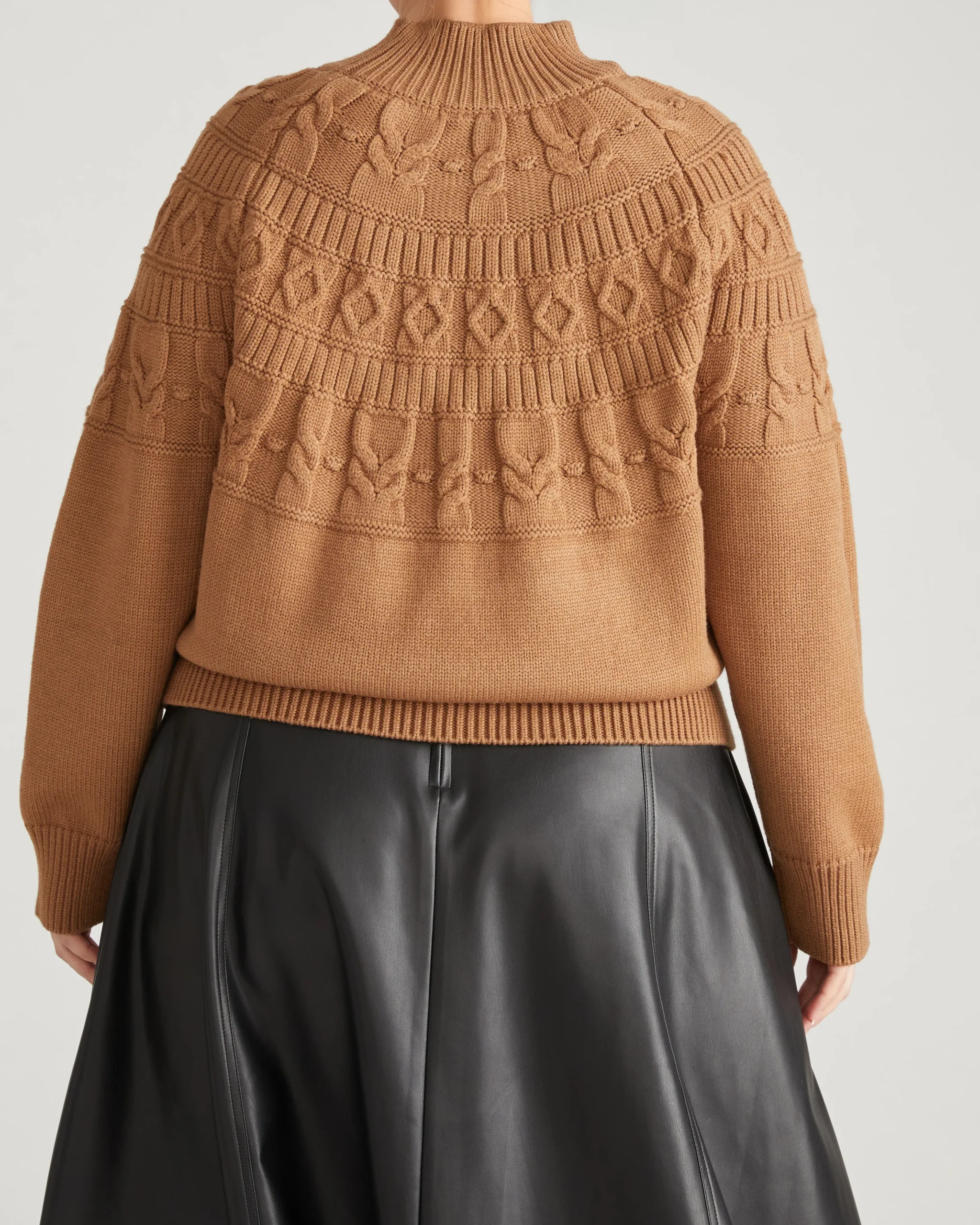 Safiya Cable Knit Sweater Classic Camel