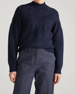 Safiya Cable Knit Sweater Midnight