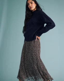 Safiya Cable Knit Sweater Midnight
