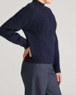 Safiya Cable Knit Sweater Midnight