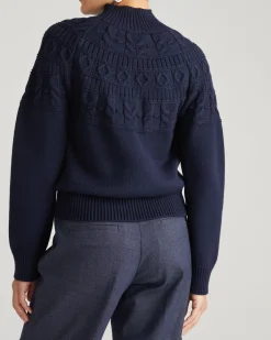Safiya Cable Knit Sweater Midnight