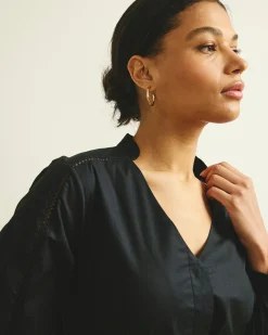 Saint-Honore Poplin Blouse Black