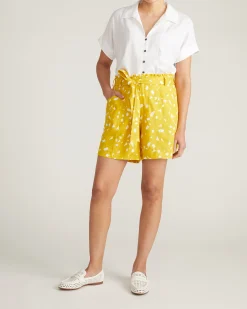 Sandy Short Sleeve Stretch Linen Blend Shirt White