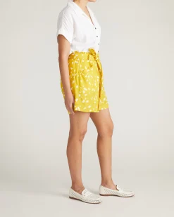 Sandy Short Sleeve Stretch Linen Blend Shirt White