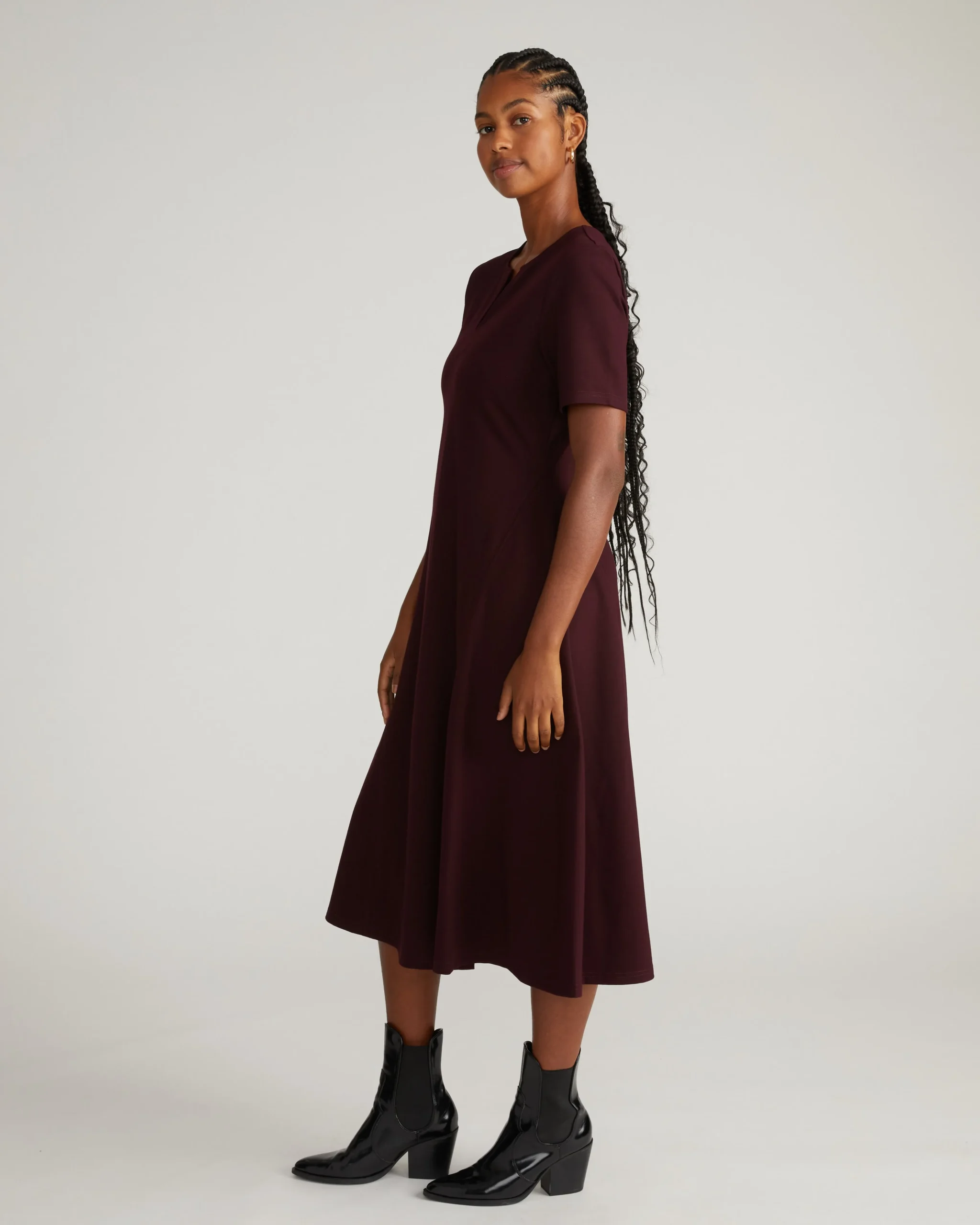 Saskia Ponte Dress Black Cherry