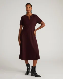 Saskia Ponte Dress Black Cherry