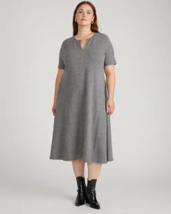 Saskia Ponte Dress Herringbone Tweed