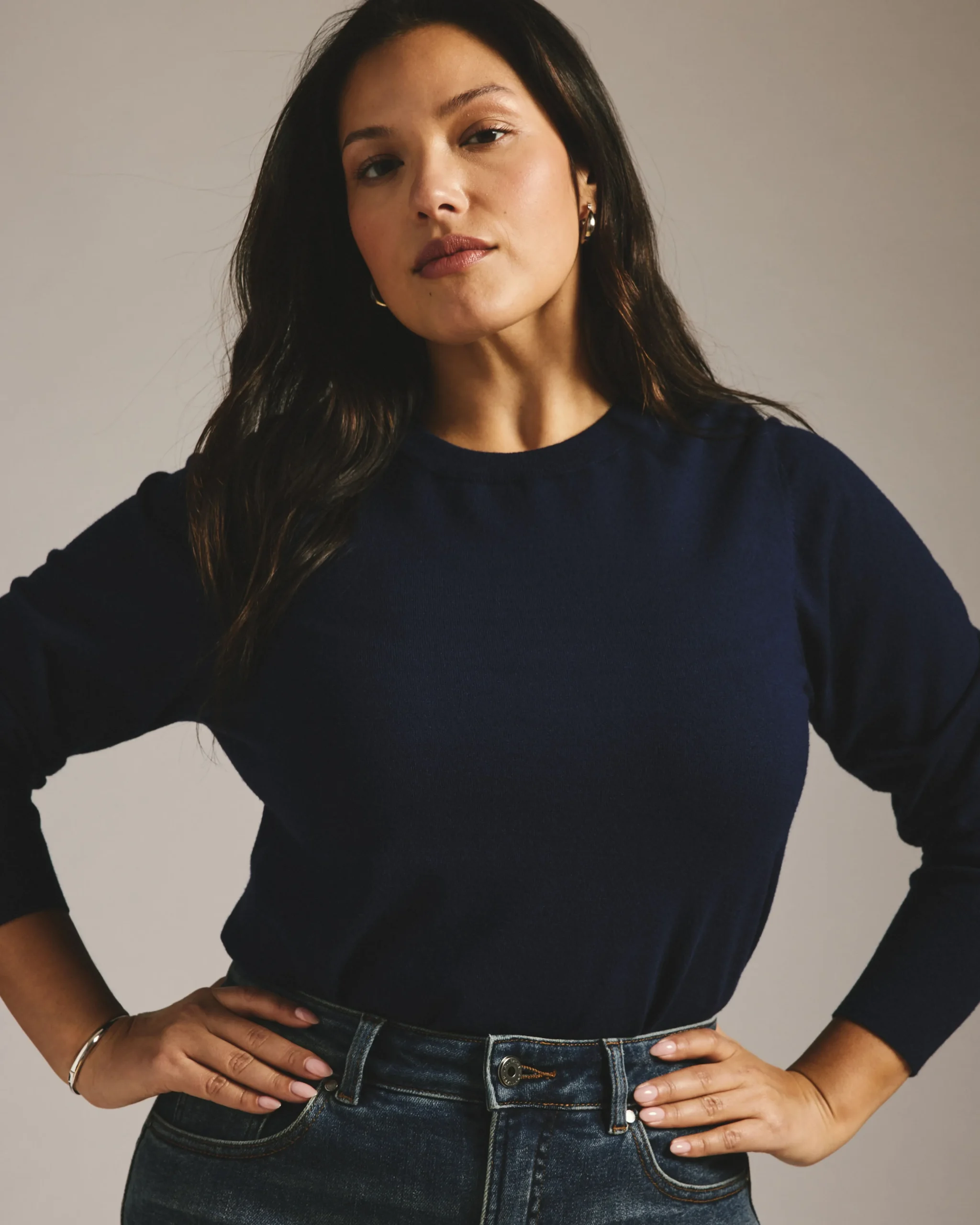 Savvy Fine Knit Crew Sweater Midnight