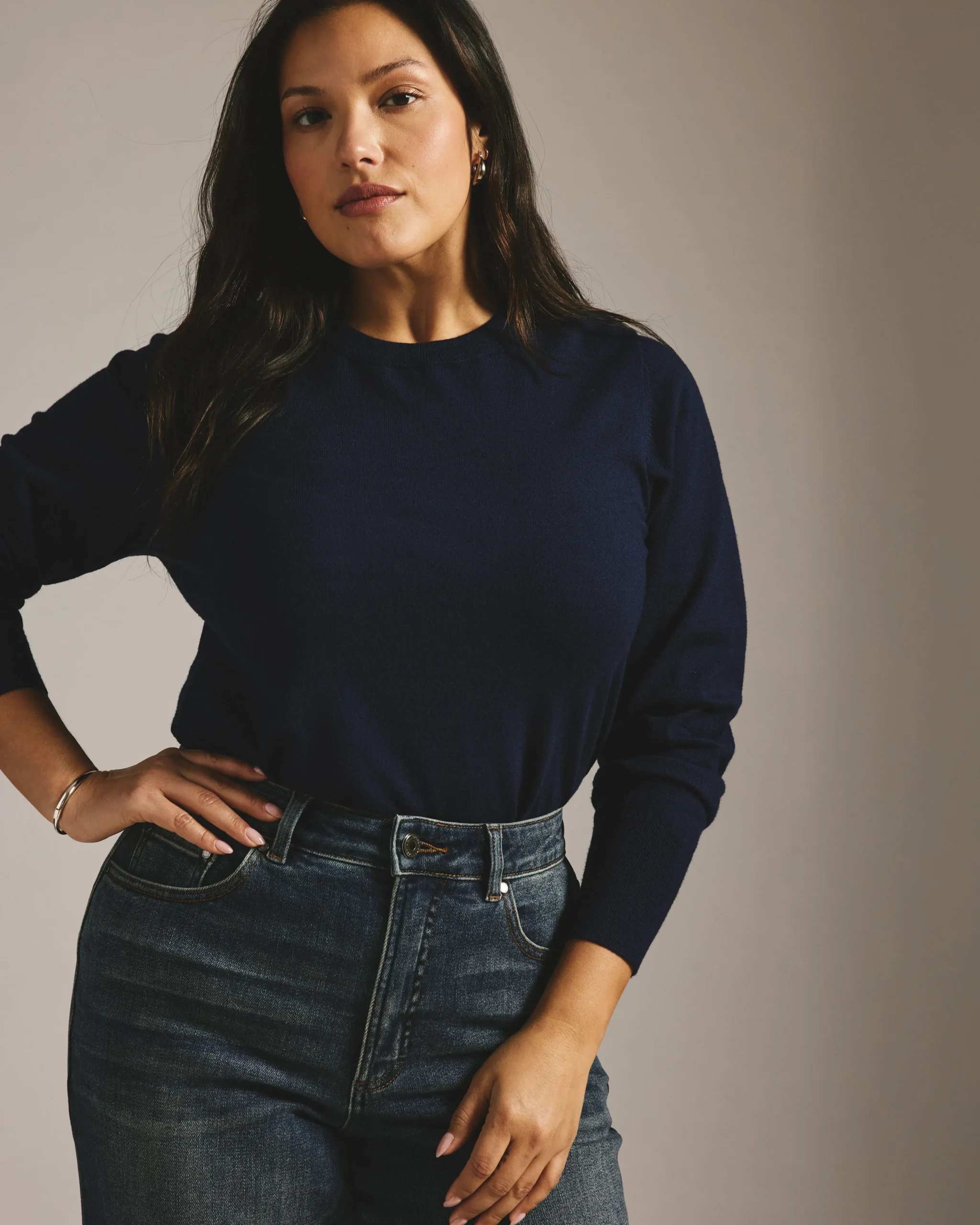 Savvy Fine Knit Crew Sweater Midnight