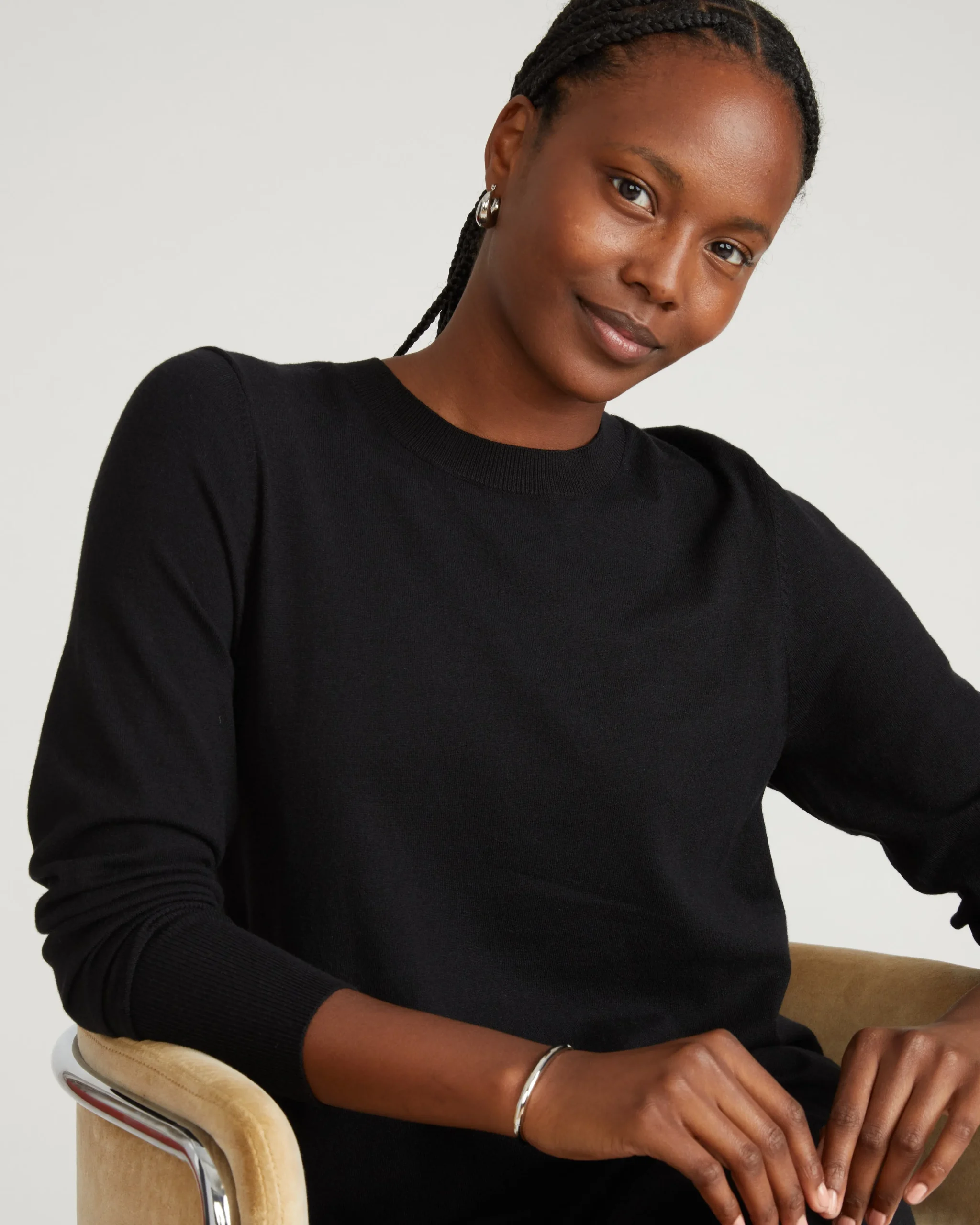 Savvy Fine Knit Everyday Sweater Dress Black