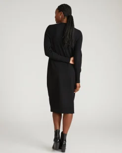 Savvy Fine Knit Everyday Sweater Dress Black