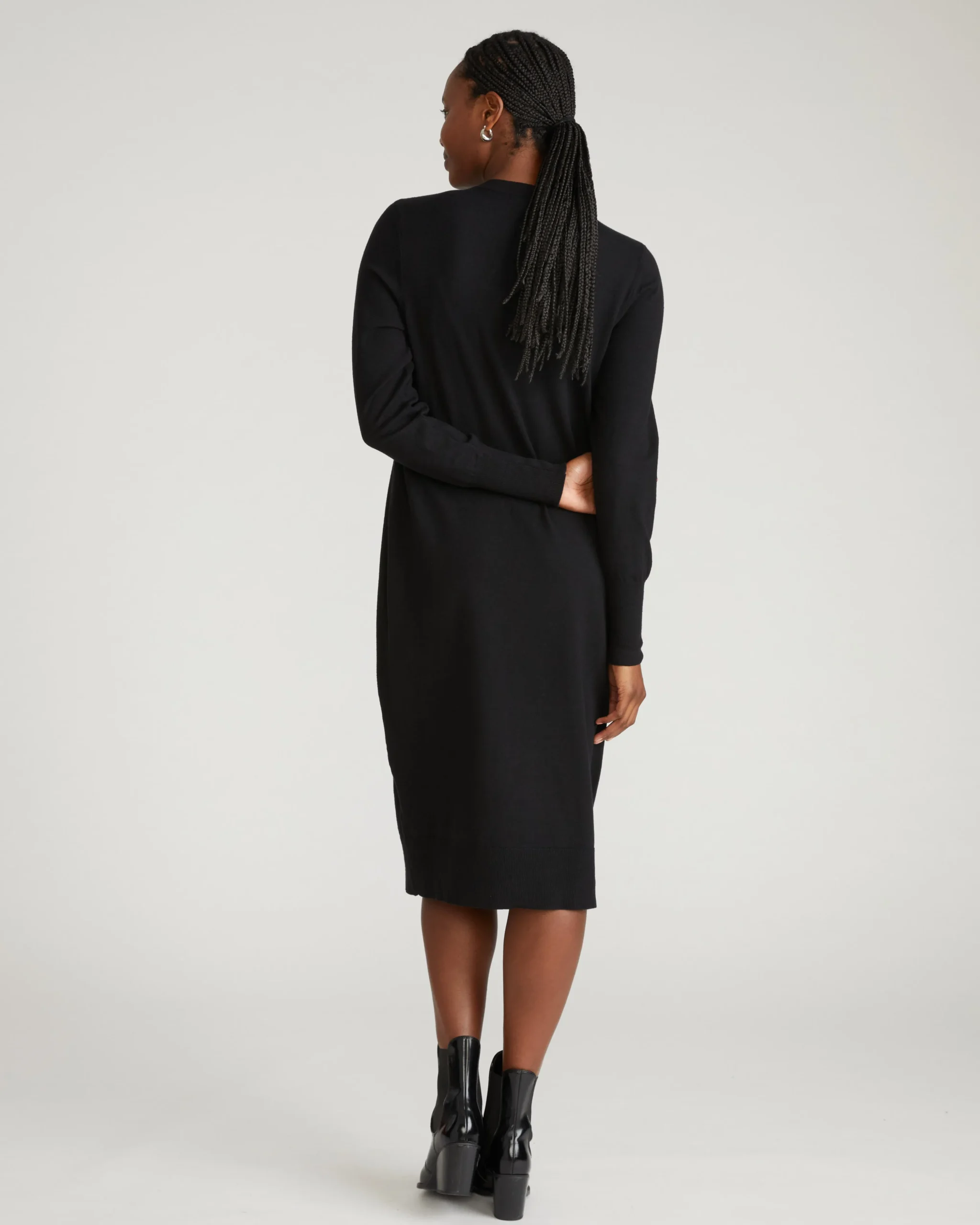 Savvy Fine Knit Everyday Sweater Dress Black