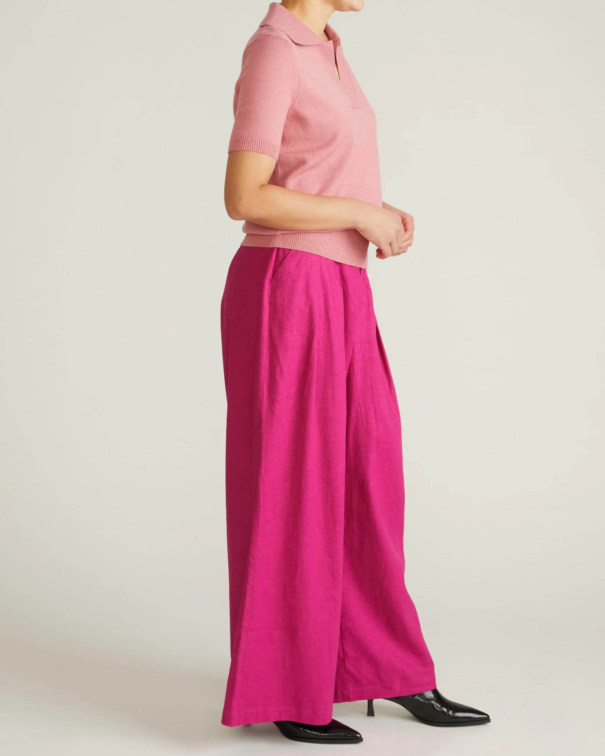 Savvy Fine Knit Short Sleeve Polo Sweater Virginia Rose