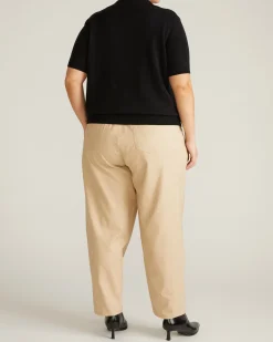 Savvy Fine Knit Short Sleeve Polo Sweater Black