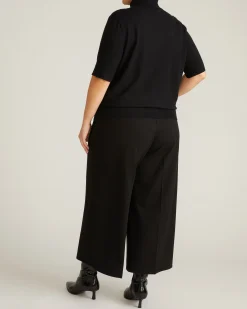 Savvy Fine Knit Turtleneck Sweater Top Black