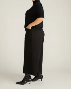 Savvy Fine Knit Turtleneck Sweater Top Black