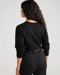 Savvy Fine Knit V Sweater Black
