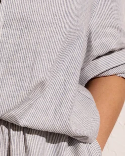 Sayville Linen Blend Drawstring Pant Beach Stripe